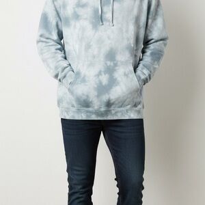Men's Blue Tie-Dye Hoodie Sweater